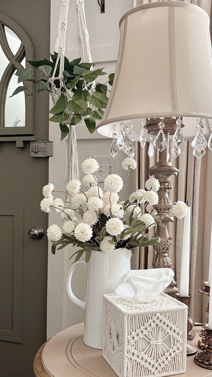 I’m loving the Bridgerton vibes in my front room entryway. This beautiful vintag…