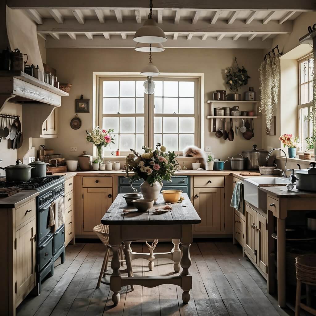 a cute farmhouse style kitchen