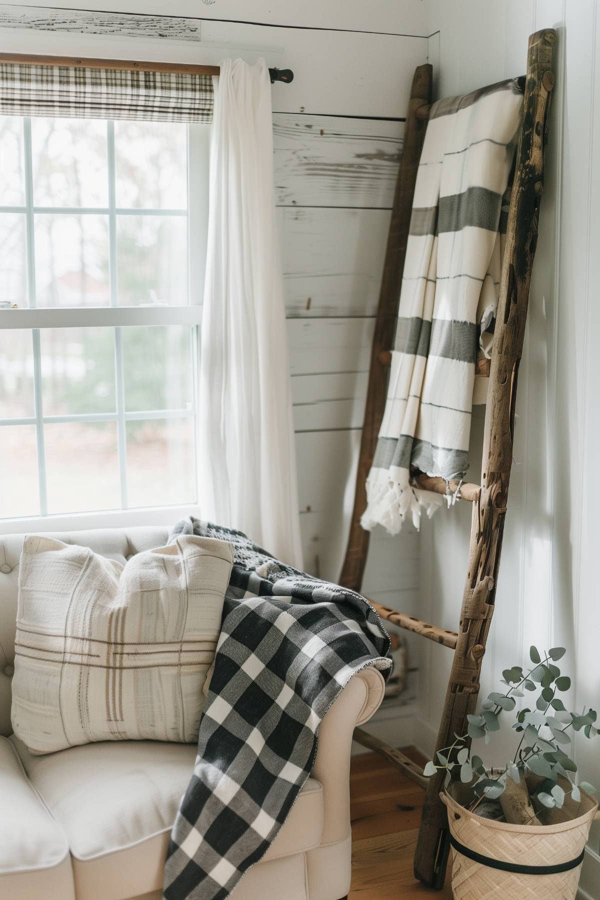 30 Rustic Blanket Ladder Ideas for Country Charm
