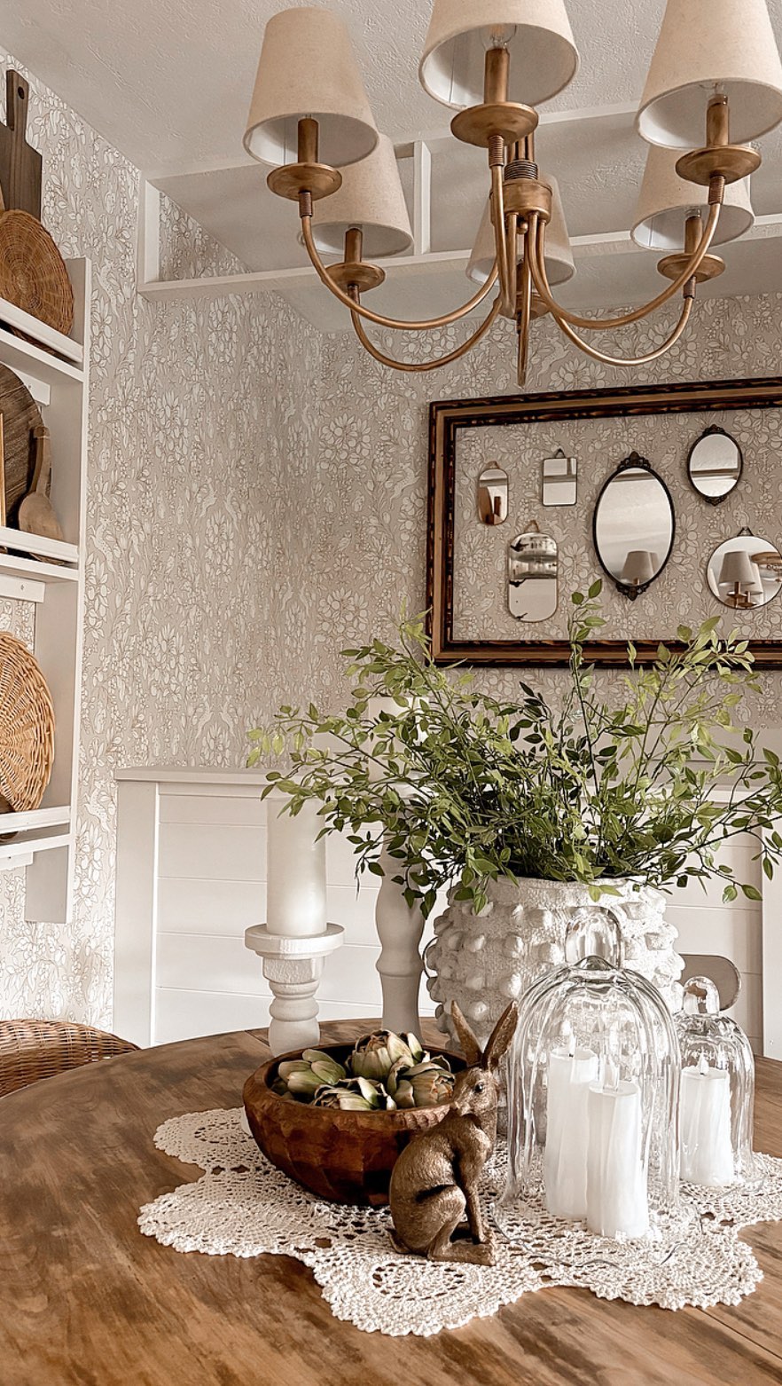 I finished putting up the wallpaper in my kitchen and I’m really loving the cozi…