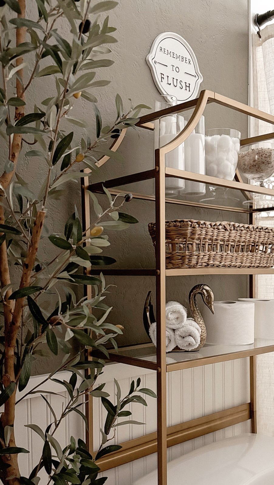 I just bought this cute shelf at  and gave my bathroom a little refresh. I’m slo…