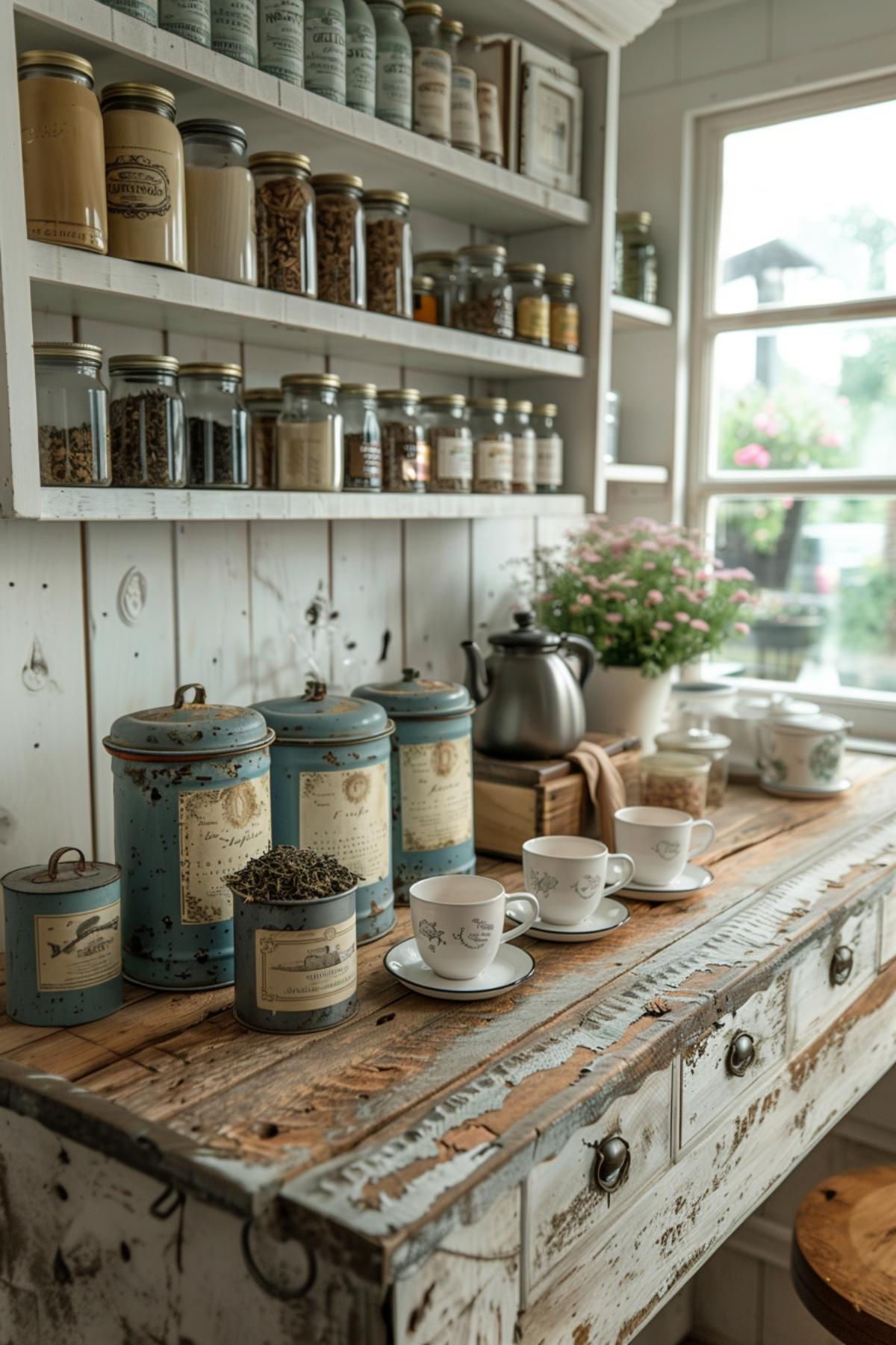35 Rustic Tea Station Ideas for a Charming Home