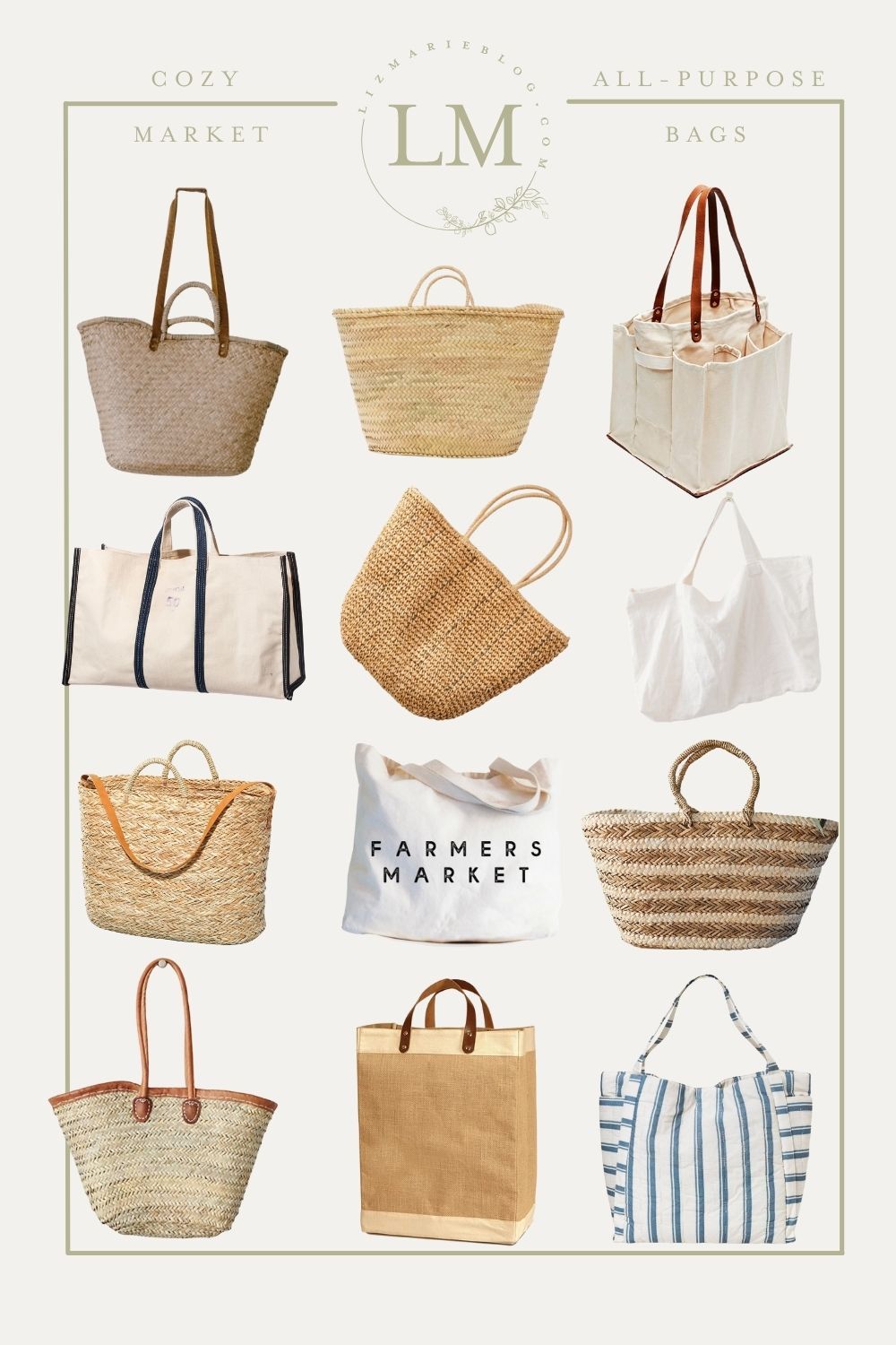 20+ Multipurpose Cozy Market Bags and Easy Ways to Work them into your Decor!