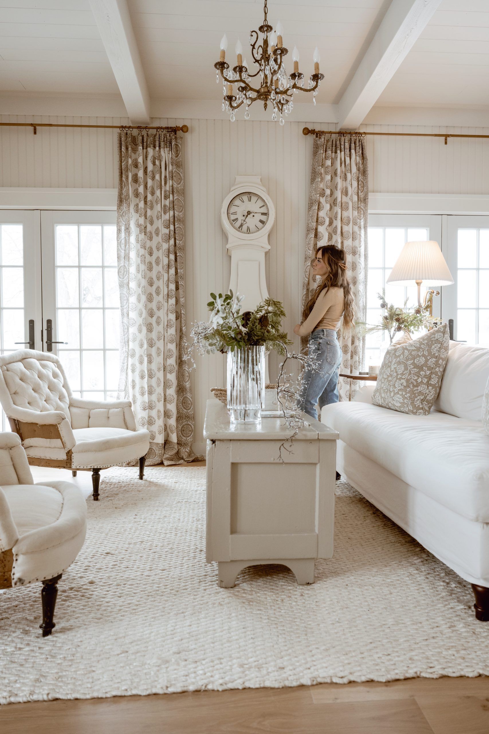 DIY No Sew, Cozy Farmhouse Tablecloth Curtains