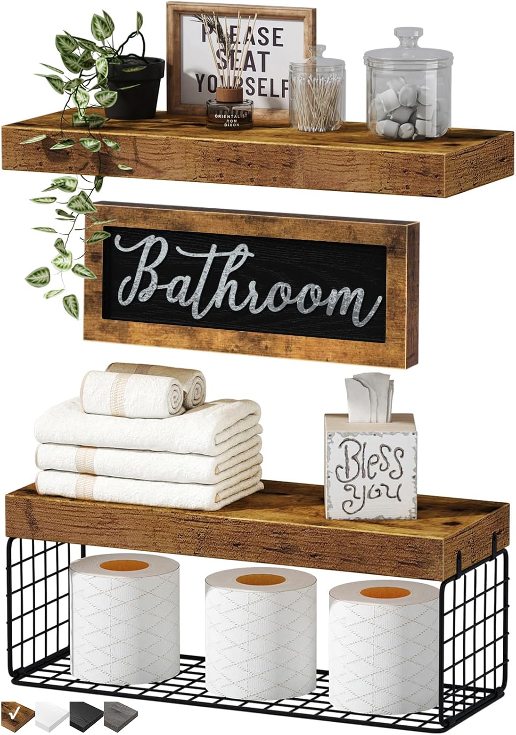 🏠 Today’s Farmhouse Décor Find: Bathroom Shelves