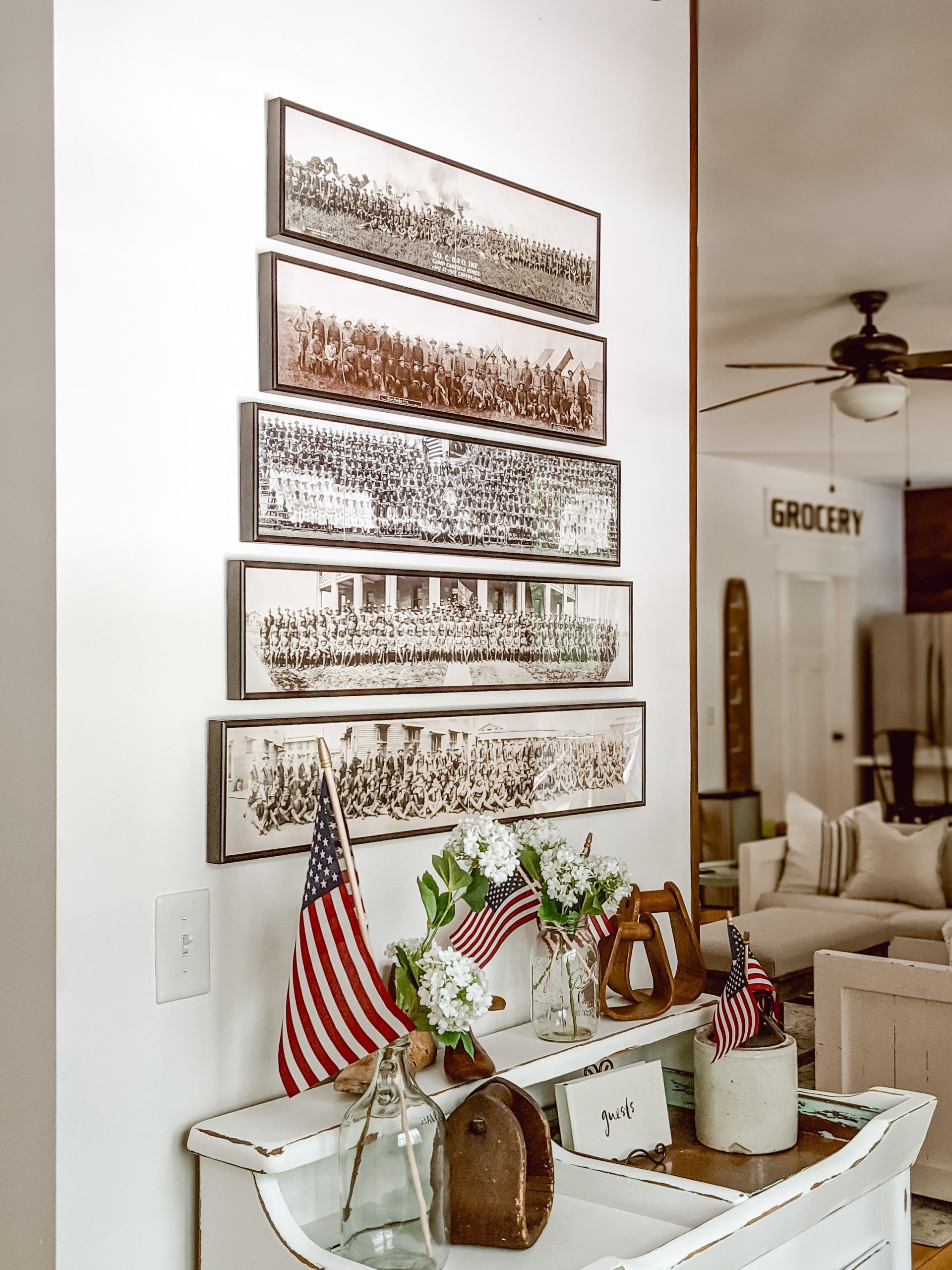 Entryway Refresh & Vintage Yardlong Gallery Wall – White & Woodgrain