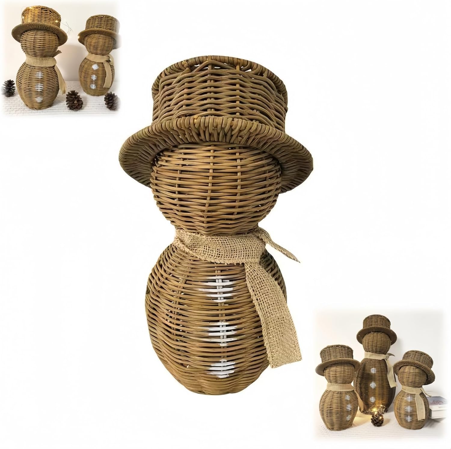🏠 Today’s Farmhouse Décor Find: Rustic Rattan Snowman