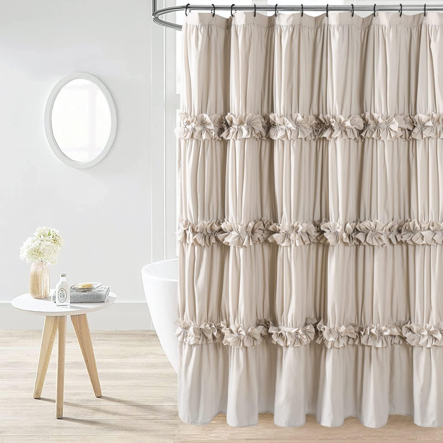 🏠 Today’s Farmhouse Décor Find: Camel Ruffle Curtain