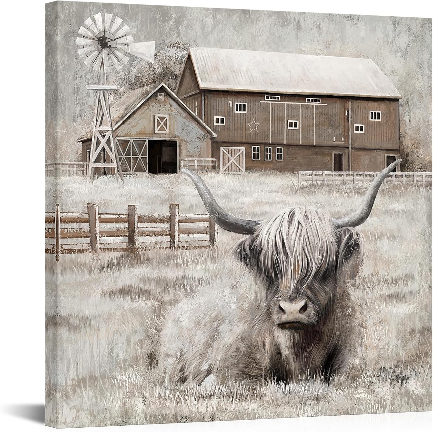 🏠 Today’s Farmhouse Décor Find: Highland Cow Art